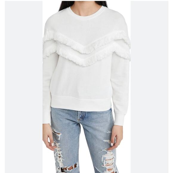 Rails Tops Rails Kinsey White Fringe Sweatshirt size small - Picture 1 of 8